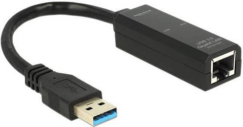 Delock USB 3.0 zu Gigabit LAN Netzwerkadapter, USB-A auf RJ45, Schwarz (62616) - Bild 1