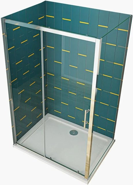 Duschparadies Duschkabine mit Schiebetür und Seitenwand aus ESG Sicherheitsklarglas, Farbe: Transparent/Silber, B/T/H: 170 x 80 x 185 cm - Bild 1