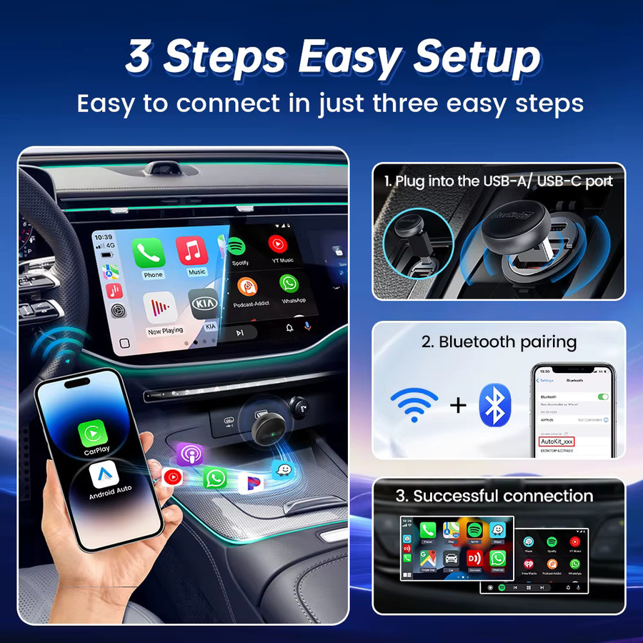 CarlinKit Wireless CarPlay Box Mini Ultra 3 kabelloser CarPlay Adapter in Schwarz mit Wi-Fi und Bluetooth - Bild 3