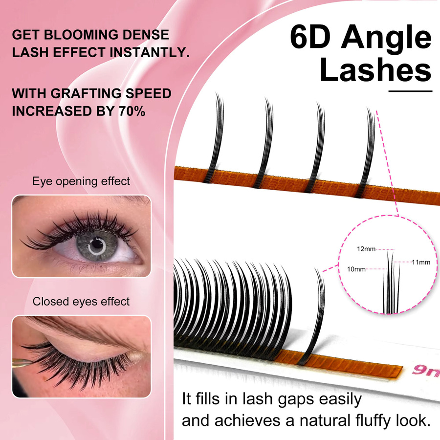 Abonnie 6D Wispy Angel Lashes Einzelwimpern, Black 5D, Unisex - Bild 2