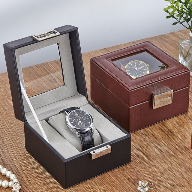 FancyWrist Uhrenbox Leder, 1 Fach, Brown, Unisex - Bild 1