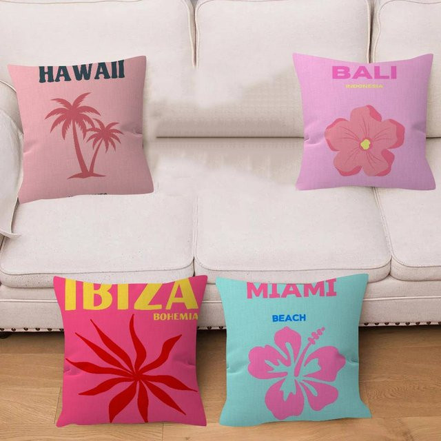 KAYOU Kissenbezug Boho Sommer Design in Pink, B/H: 45 x 45 cm - Bild 1