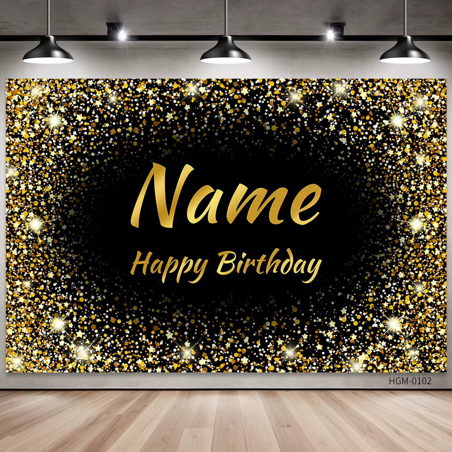 Personalisierbares Party Banner von Sylvia Home in Gold oder Silber für Geburtstag, Jahrestag oder Babyparty als Fotohintergrund - Bild 3