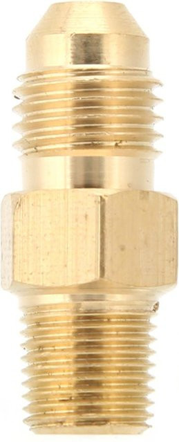 Igeteck Messingadapter Set 2 Stück für Öl und Gas, gerade Verschraubung mit AN4 Außengewinde auf 1/8 Zoll NPT Außengewinde, Farbe Gold - Bild 1