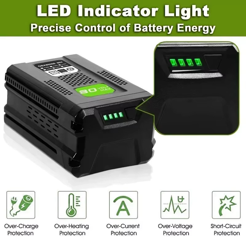 Greenworks PRO 80 V Ersatzakku Li-Ionen in Schwarz für GBA80150 GBA80200 GBA80250 GBA80300 - Bild 4