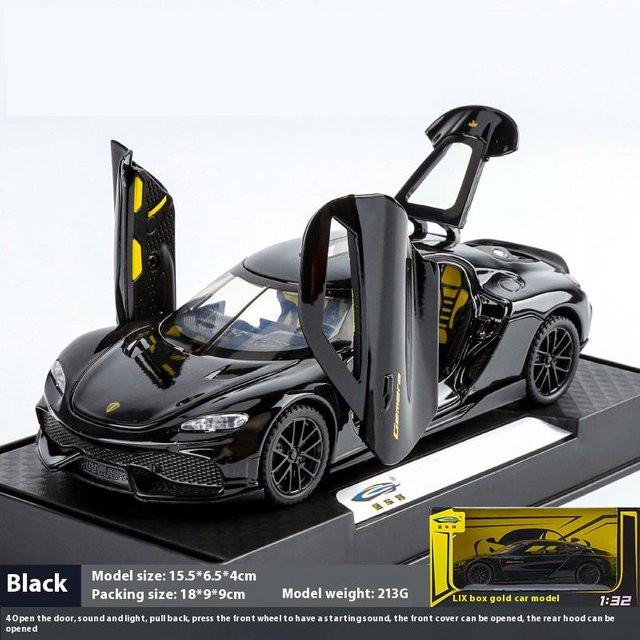 Linyi toy car Gemera Gt Legierung Auto Modell, 1:32, mit Licht und Ton, ab 14 Jahre - Bild 1
