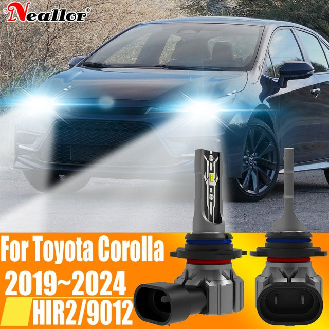 Neallor HIR2 LED Scheinwerfer Set 2 Stück, Canbus Fehlerfrei, 6000K Weißes Licht, 12V 55W, Passend für Toyota Corolla 2019 bis 2023, Farbe: Weiß/Silber - Bild 1