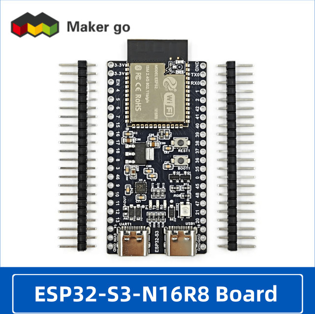 QSZNTEC ESP32-S3 Wifi BT Modul Entwicklungsboard mit 16 MB Flash und 8 MB PSRAM, Typ-C, Schwarz - Bild 1