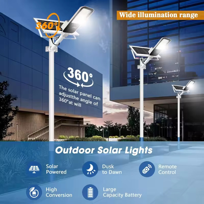 YQCHEZI Solar-LED-Straßenleuchte für den Außenbereich mit IP65 Wasserdichtigkeit und Dämmerungssensor zur Wandmontage für Garten und Garage - Bild 4