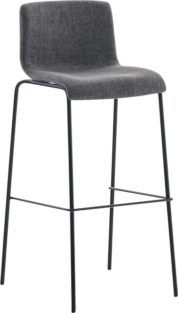 DELUKE Barhocker TENAR mit Lehne aus Stoff in Hellgrau und Schwarz, B/T/H: 43 x 48 x 100 cm - Bild 1