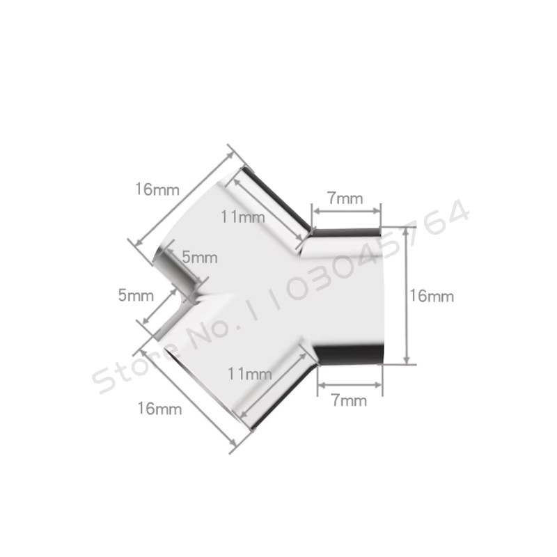 Freezemod Wasserkühlungs Y-förmiger Splitter-Verteiler-Fitting-Adapter HDTD-3YTB, G1/4'' 3-Wege-T-Stück, Schwarz/Silber - Bild 2