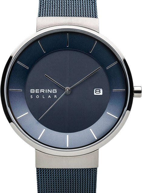 Bering Solaruhr, Edelstahl, Blau, 39 mm, Herren - Bild 1