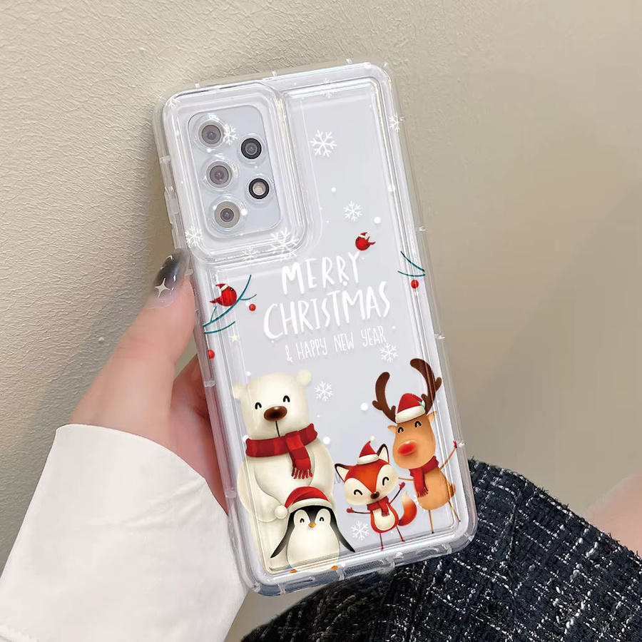 Transparentes Silikon-Handycase mit Schneeflocken-Tier-Design für Samsung Galaxy A56 5G, A36, A55, A54, A53, A52, A51, A50, A35, A32, A16, A15, A13 - Bild 2