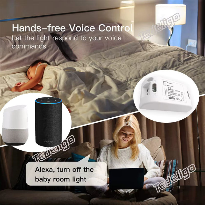 Tuya Smart WLAN Touch-Wandschalter mit RF 433MHz und DIY Relais-Timer-Modul, kompatibel mit Google Home und Alexa, Farbe: Weiß - Bild 5