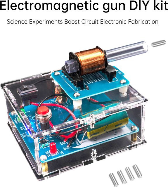 Gaqqee DC3V Hochspannungs-Elektromagnetkanone DIY-Kit in Multicolour für Elektronik-Lötpraxis - Bild 1