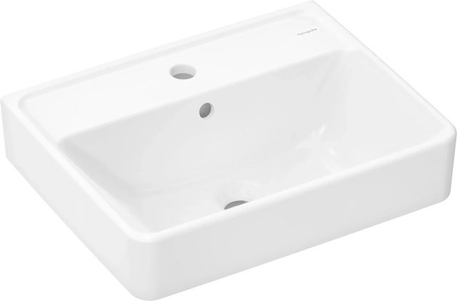 Hansgrohe Handwaschbecken Xanuia Q aus Keramik in Weiß mit Überlauf, B: 45 cm, T: 34 cm - Bild 1