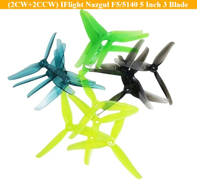 IFlight Nazgul F5/5140 5 Zoll 3-Blatt Propeller Blau (2CW+2CCW) mit 5 mm Montageloch für FPV Racing Drohnen - Bild 1