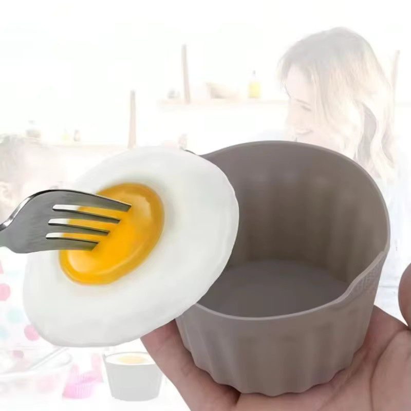 YOCITY Silikon Ramekins und Muffin-Backformen für die Heißluftfritteuse, Grau, Antihaftbeschichtet, Rund - Bild 4