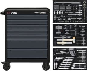Kraftwerk Werkstattwagen LT700 BASIC in Anthrazit mit 7 Schubladen und 259-teiligem Zubehör - Bild 1
