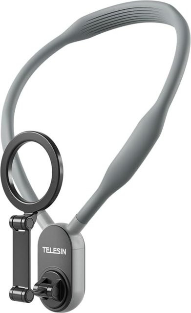 VIKEFON Magnetische Nackenhalterung für POV und Vlog, Freihändiger Handy-Nackenständer mit Gimbal-Funktion, Farbe: Grau - Bild 1