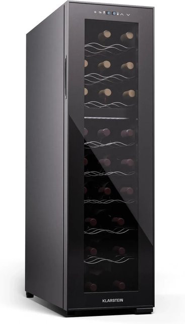 Klarstein Shiraz 24 Duo Weinkühlschrank in Schwarz mit 2 Zonen, 75 l Fassungsvermögen für 24 Flaschen und Touch-Bedienung - Bild 1