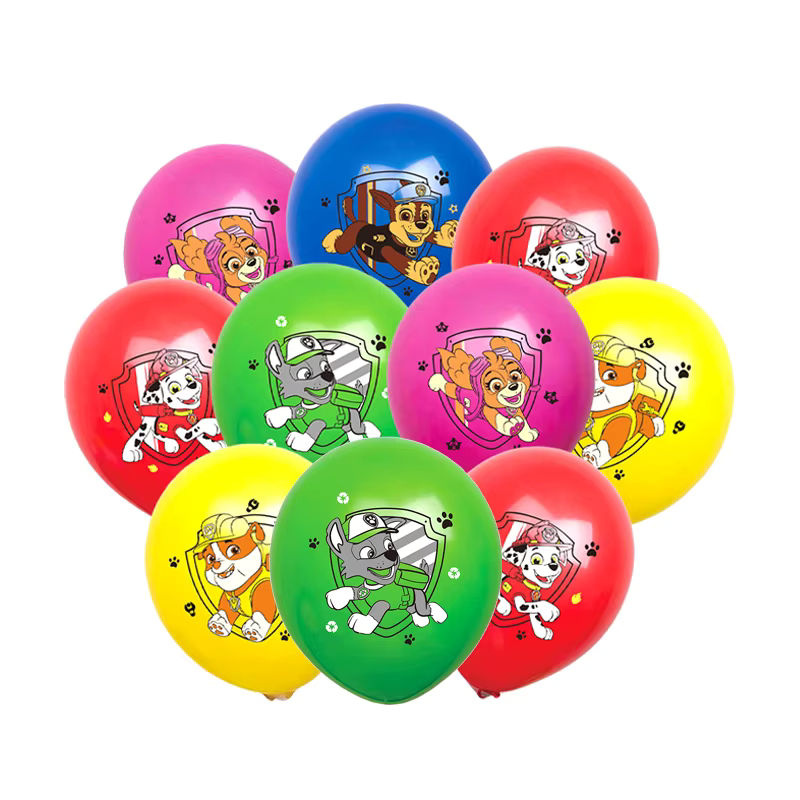 10er Set Paw Patrol Cartoon Latex Ballons in Mehrfarbig für Kinder Geburtstagsdekoration - Bild 2