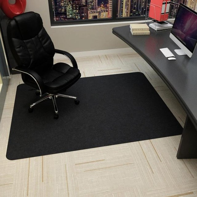 Rutschfester Büro-Drehstuhlteppich von SZwatch in Schwarz, Waschbar, B/T: 120 x 90 cm - Bild 1