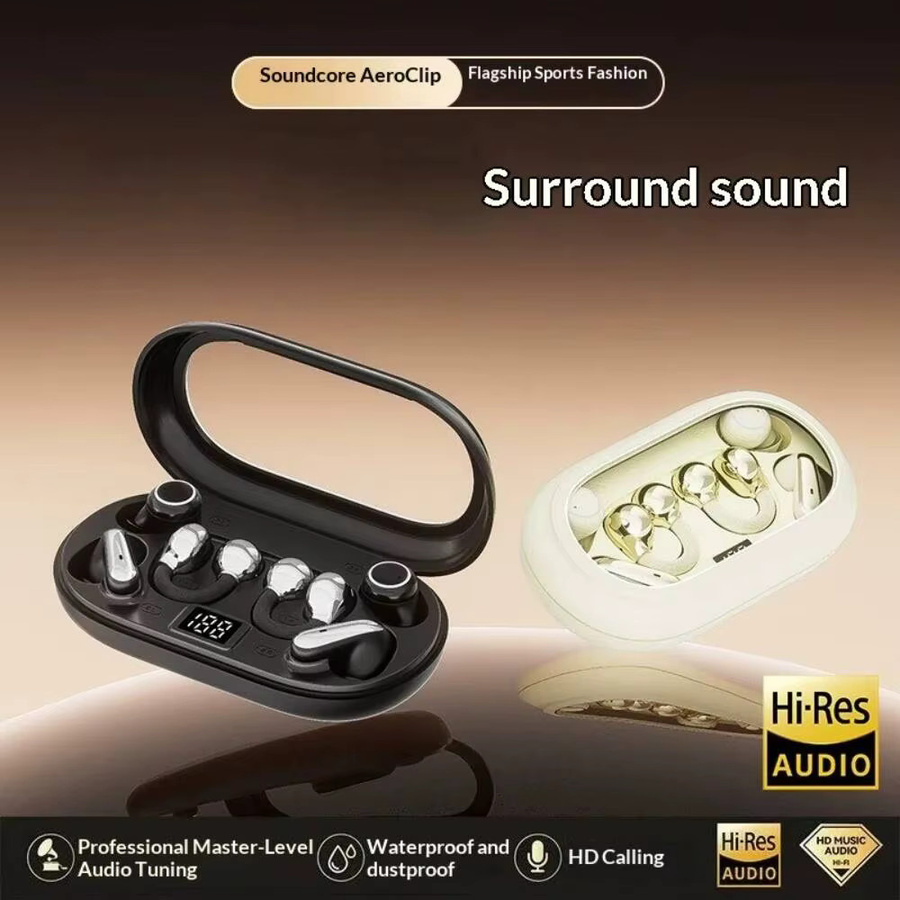 YOCUNKER 3-in-1 Bluetooth 6.0 In-Ear Kopfhörer mit starkem Bass und HiFi-Sound, Semi-In-Ear & Ohrclip Design, Weiß - Bild 5