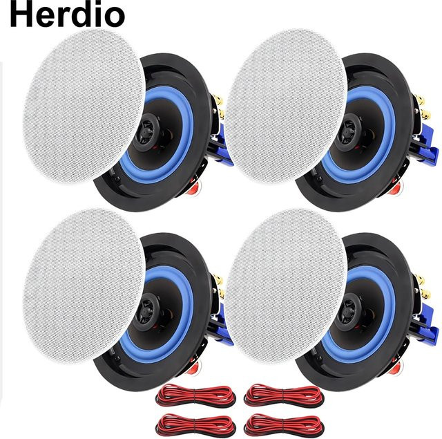 Herdio 4 Zoll 320 W Deckeneinbaulautsprecher in Weiß mit 4-Wege-HiFi-Stereo-Sound für Küche, Wohnzimmer und Arbeitszimmer - Bild 1