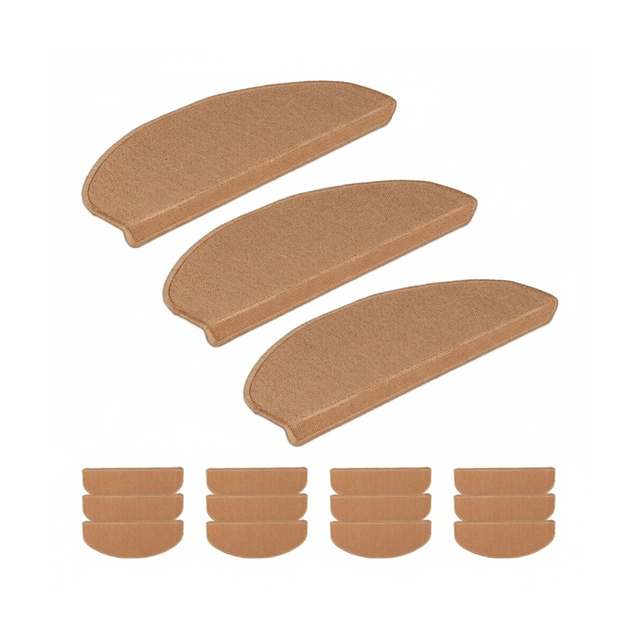 Relaxdays Treppenmatten 15er Set beige aus Kunststoff selbstklebend und rutschhemmend B: 65 cm, T: 24 cm, H: 4 cm - Bild 2