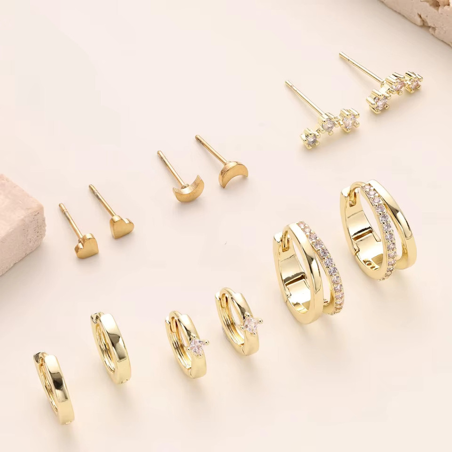 ZAKOL Creolen-Ohrstecker-Set, Gold, Zirkonia, Damen - Bild 3