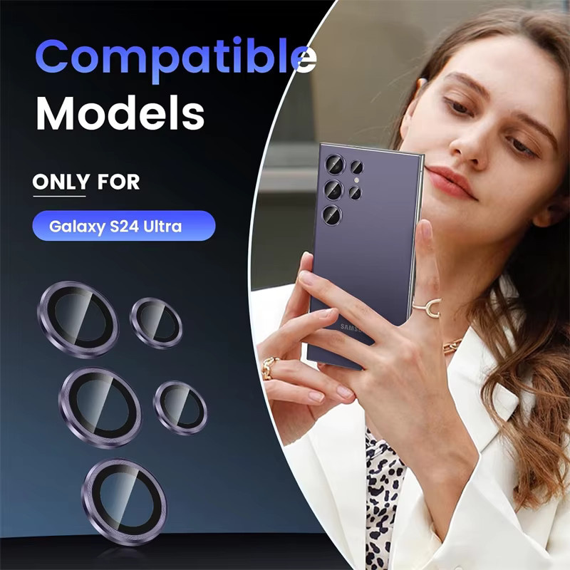 Metall Einzelring Kamera Objektivschutz aus gehärtetem Glas für Samsung Galaxy S22, S23 Plus, S23 Ultra, S24 Plus und S24 Ultra in Gold oder Silber - Bild 4