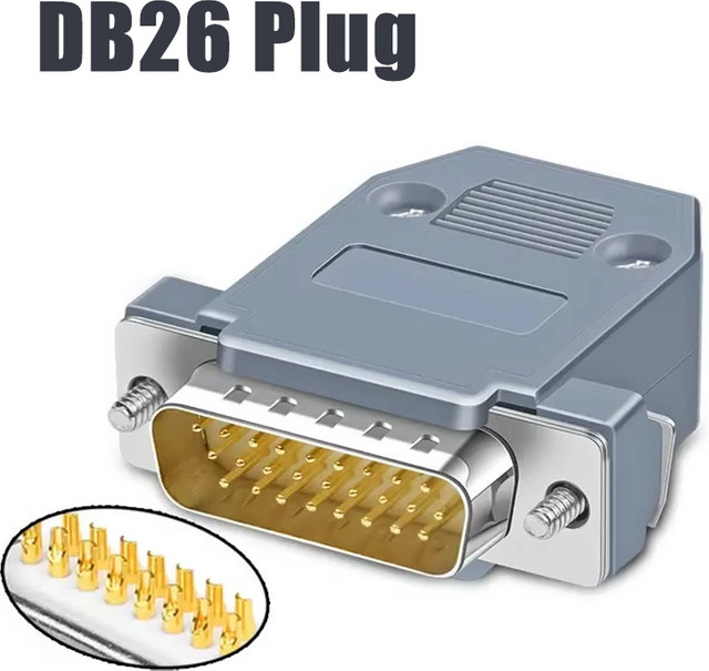 DIVEDEER DB26 Stecker Set mit Gehäuse, 26-polig, männlich und weiblich, grau - Bild 1