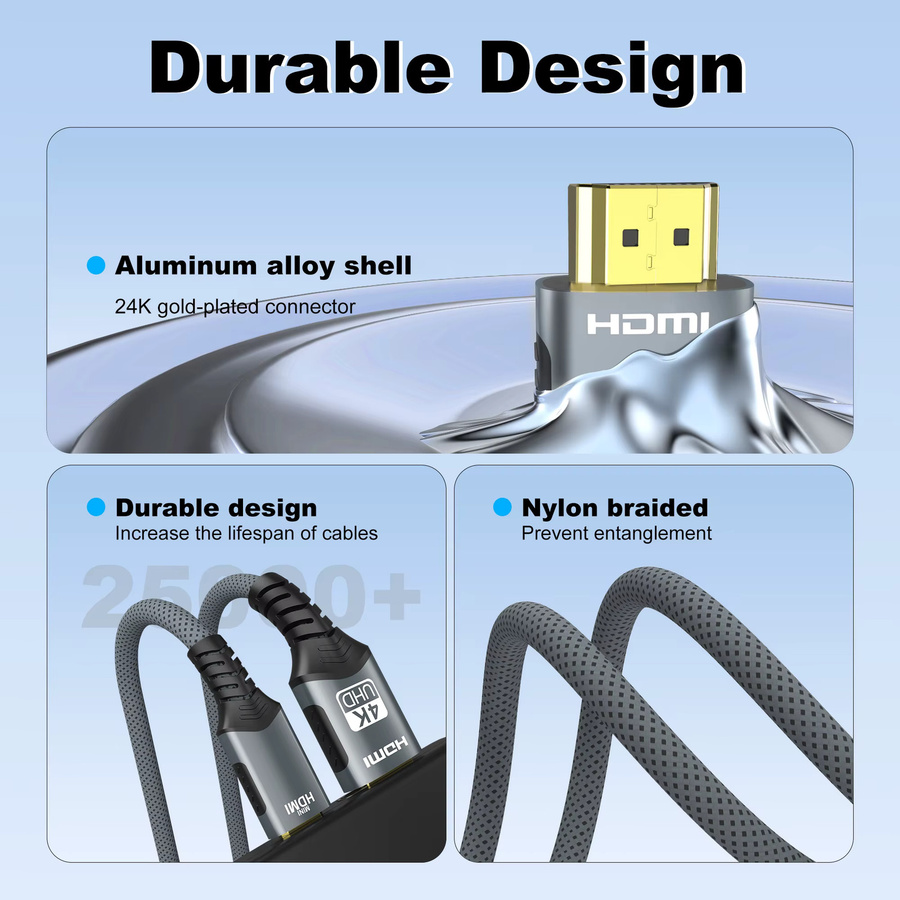 FDBRO Mini HDMI auf HDMI Kabel 4K @ 60Hz High-Speed bi-direktional geflochtenes Adapterkabel für HDTV und Tablet - Bild 3