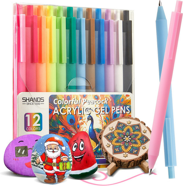 Kolorowys Acryl-Gelstifte Set mit 12 Farben und 0,6 mm feiner Spitze für Malbücher und Bastelarbeiten - Bild 1