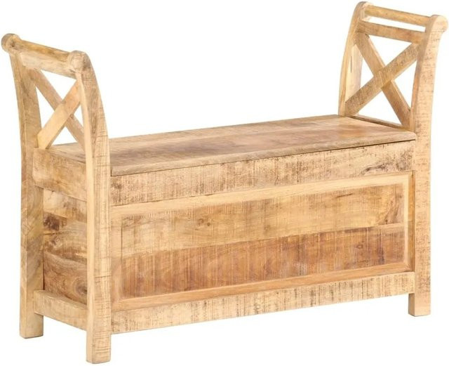 vidaXL Flurbank aus Mango-Massivholz in Braun B/T/H: 103 x 33 x 72 cm - Bild 1