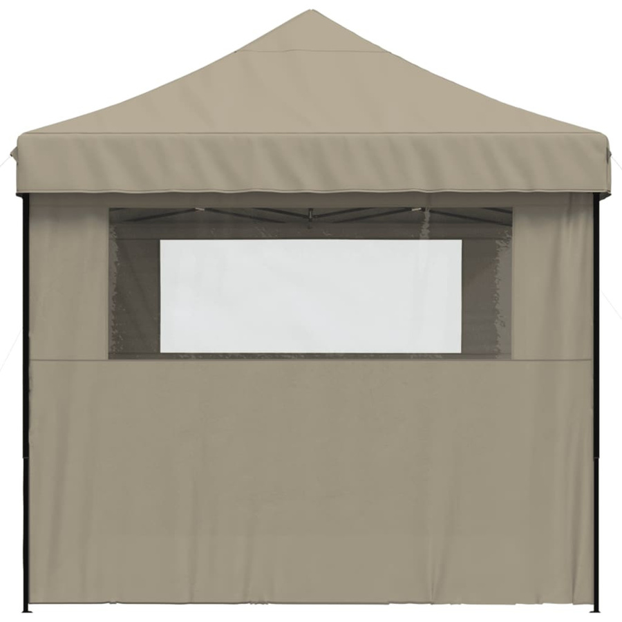 vidaXL Pop-Up Partyzelt mit 3 Seitenteilen und transparenten Fenstern in Taupe/Beige - Bild 4