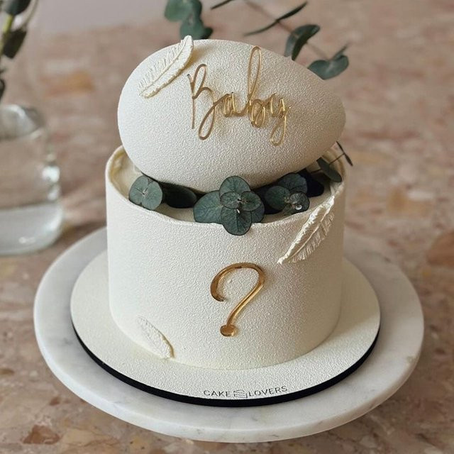 OhBaby Baby-Kuchenaufsatz aus Acryl in Weiß für Babypartys und Gender Reveal Dekorationen - Bild 1
