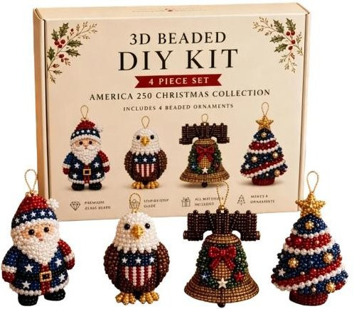 Kleberloses Perlen-Set 3D Perlen DIY-Kit, Weihnachtstier Bastelset - Bild 1
