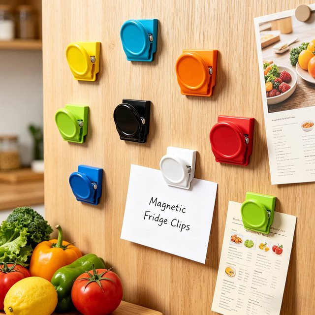 GQHOME 5-teiliges Set magnetische Büroklammern und Kühlschrankmagnete in Mehrfarbig, multifunktionale Aktenorganisatoren aus Kunststoff - Bild 1