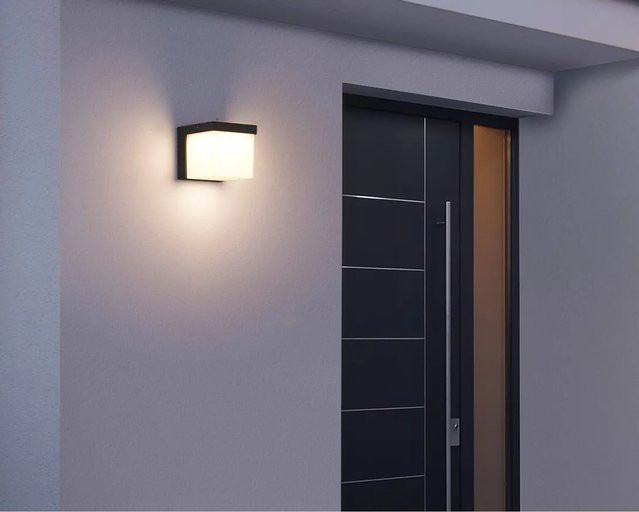 Trio LED-Außenwandleuchte Yangtze in Anthrazit-weiß modern würfelformig mit Kunststoffglas IP54 - Bild 1