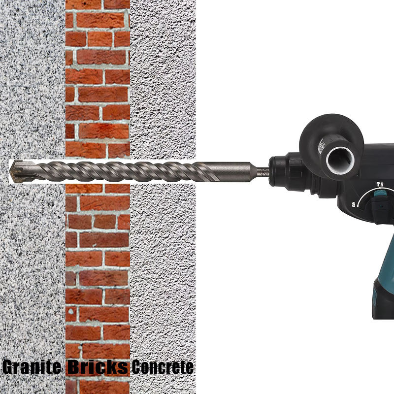 Versery SDS Plus Vierblatt-Schlagbohrer aus harter Legierung für Beton, Farbe: Silber, Länge: 110–500 mm - Bild 4