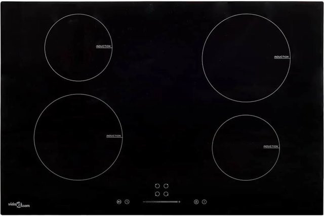 vidaXL Induktionskochfeld mit 4 Platten in Schwarz, Glas, Touch Control, Einbaugerät, Breite: 77 cm - Bild 1