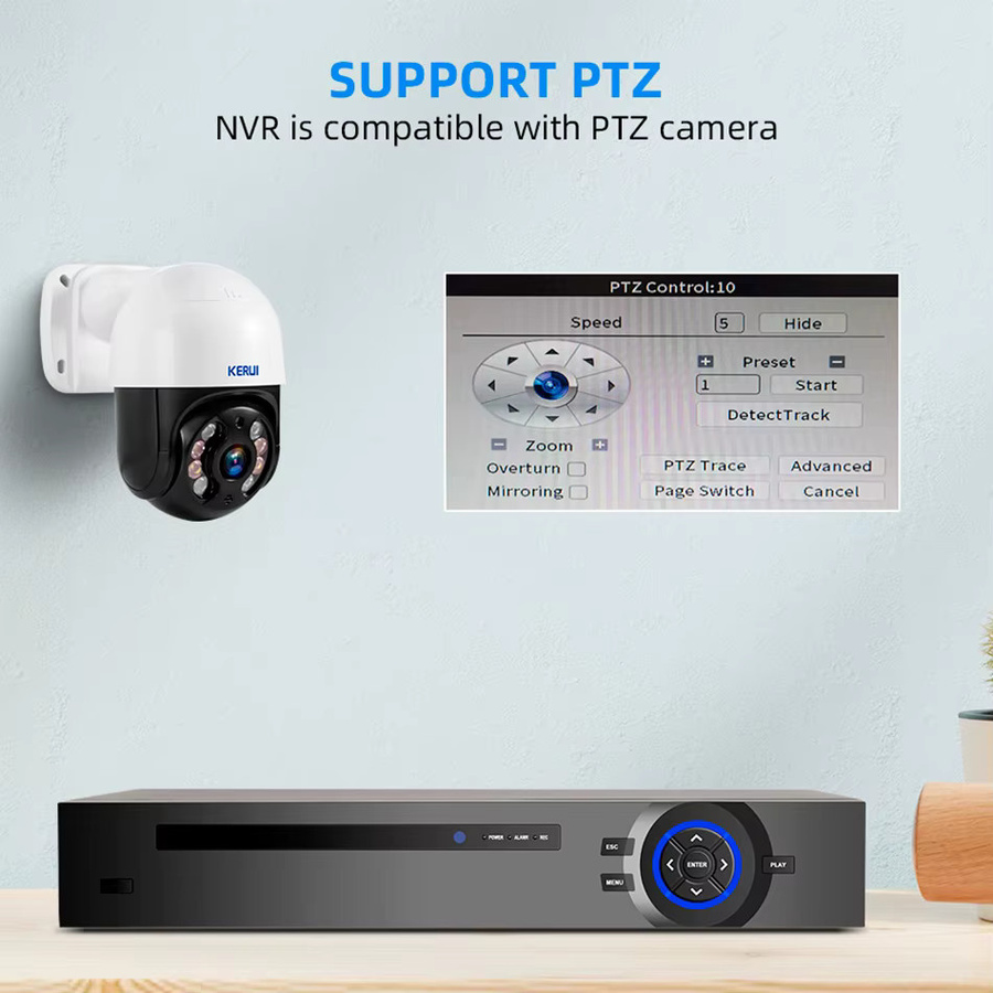 KERUI PoE Überwachungskamerasystem mit 6MP HD Dual-Objektiv PTZ WLAN IP-Kameras und NVR Kit - Bild 3