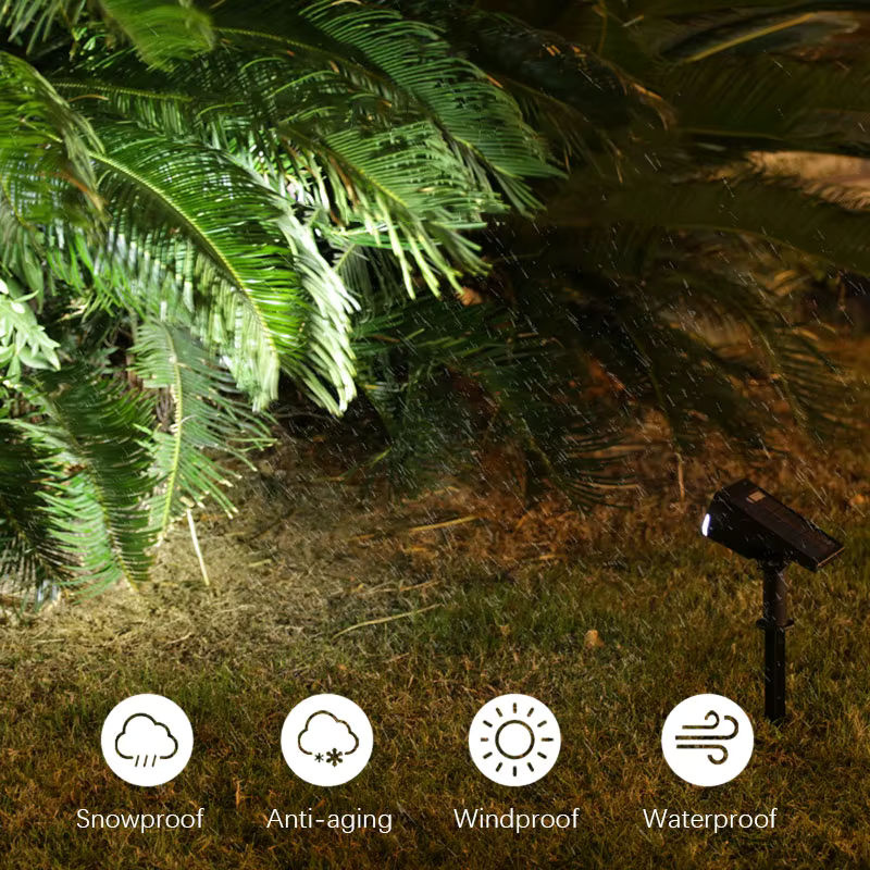 SHENZHITECH Solar LED Außenstrahler mit Farbwechsel, Wasserdichtes Solar-Landschaftslicht für Garten und Terrasse, Schwarz, RGB Multicolour - Bild 4