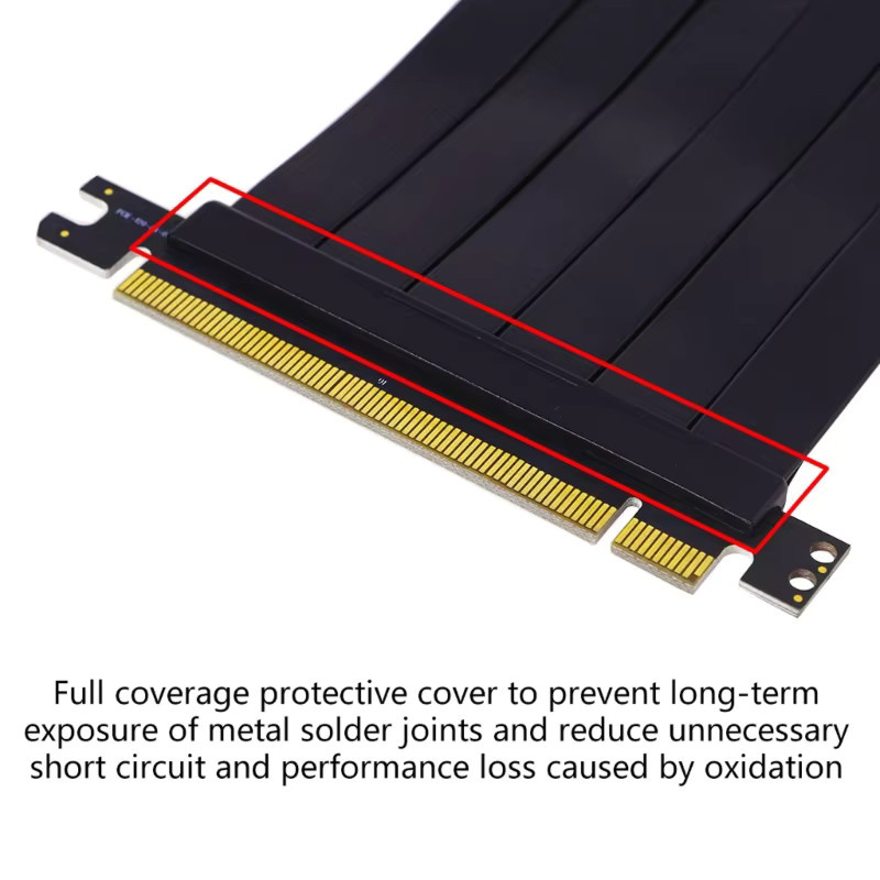 PCIe 3.0 x16 Riser Kabel für GPU, flexibles High Speed PCI Express 16X Verlängerungskabel und Port Adapter, Schwarz - Bild 4