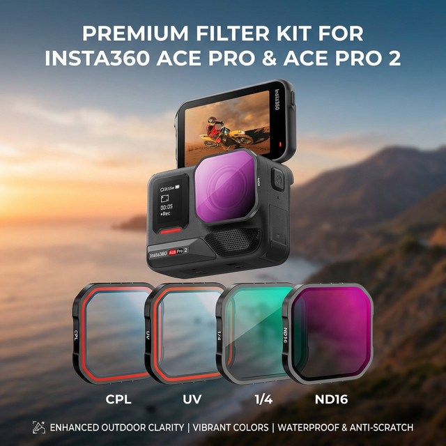 Insta360 Objektivfilter Set für Ace Pro 1 und Ace Pro 2 mit ND16/32/64 UV und CPL Filtern für Action Cameras - Bild 1