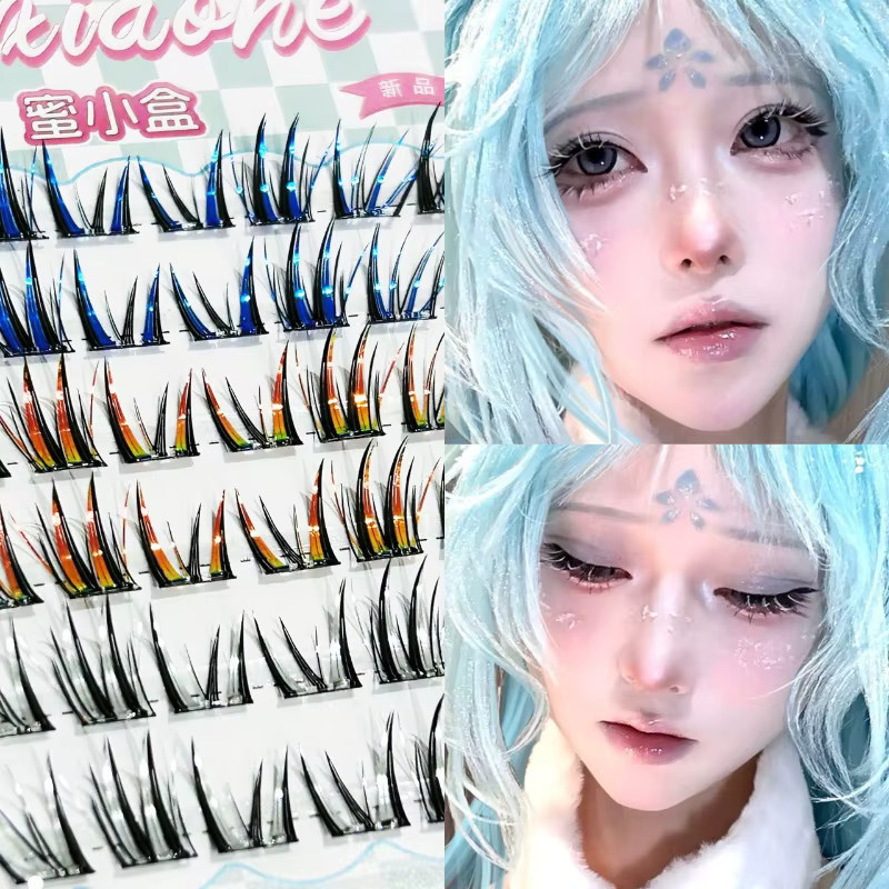 Mixiaohe Manga-Wimpern, Blueorangesilver, Unisex - Bild 2