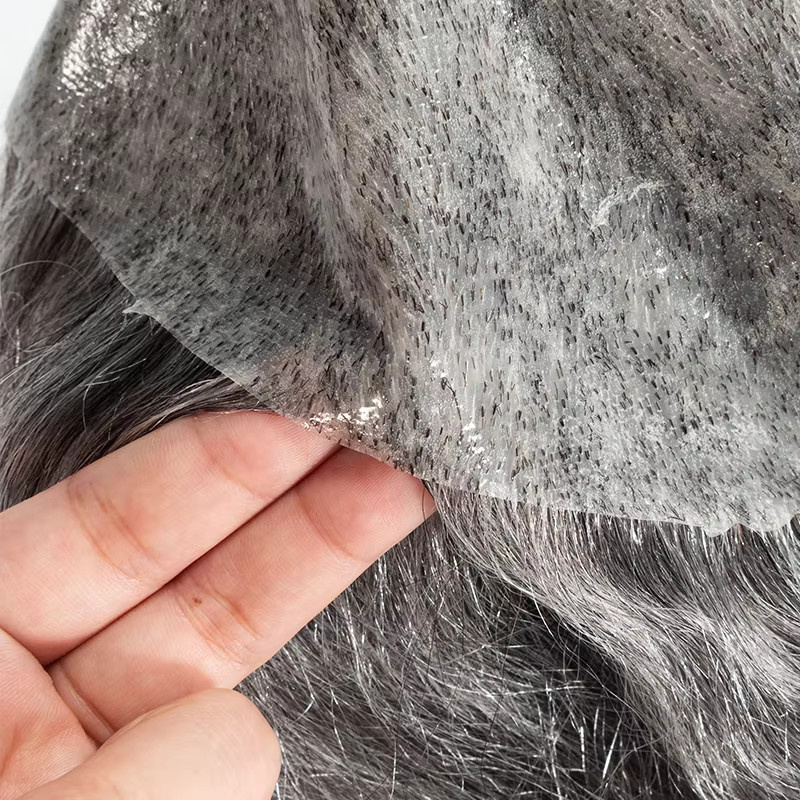 kuin Herrenperücke Echthaar, Injektions-Haut-Toupet, PU-Basis - Bild 2