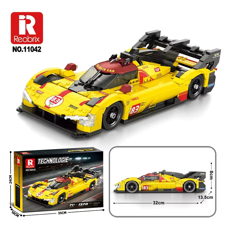 REOBRIX Gelber Supersportwagen, Baukasten, 1370 Teile, 1:16 Modell - Bild 6